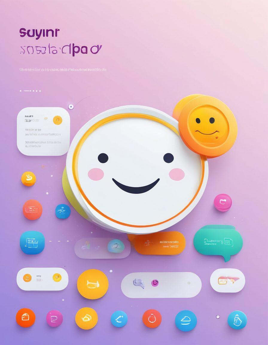 A vibrant and playful representation of a dynamic user interface featuring colorful drag-and-drop elements connected by smooth lines, symbolizing jSPlumb. Include smiling icons, cheerful colors, and interactive buttons that evoke a sense of joy and creativity. The background should be bright and inspiring, reflecting a web development environment. super-realistic. vibrant colors. white background.